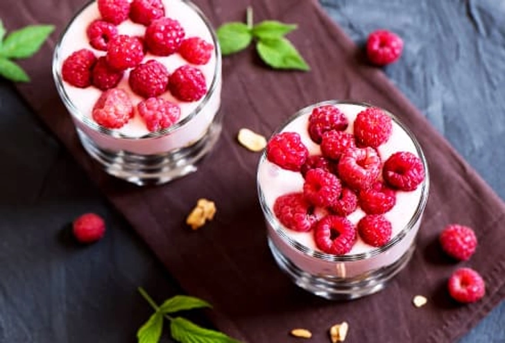 Yogurt and Raspberries Yogurt and Raspberries