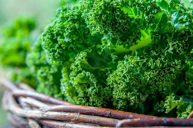 photo of Fresh kale wicker basket