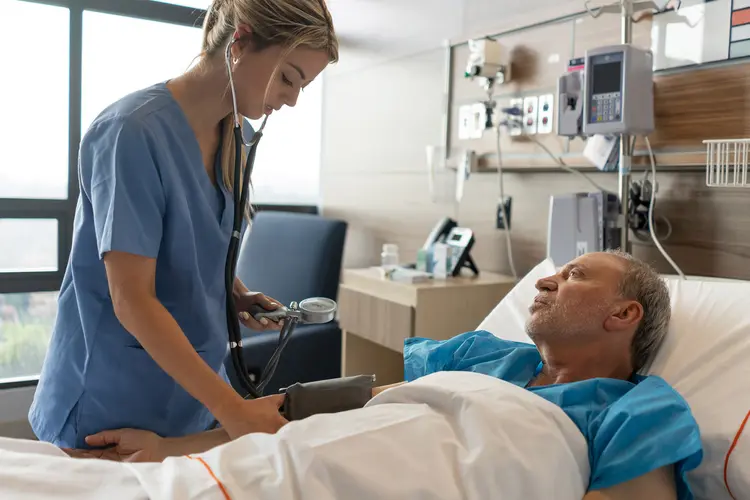 photo of patient in hospital bed