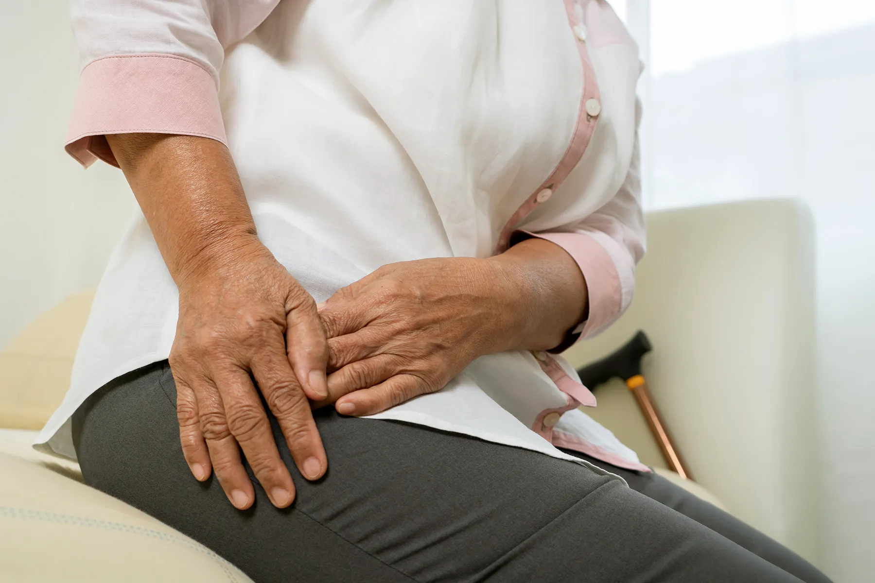 photo of woman with sore thigh