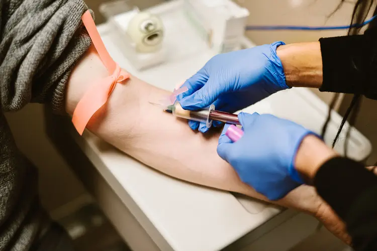 photo of blood drawn
