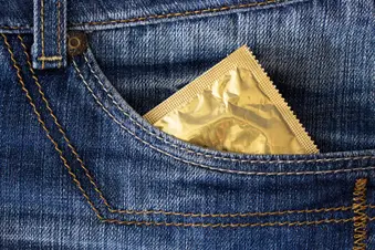 photo of condom in pocket