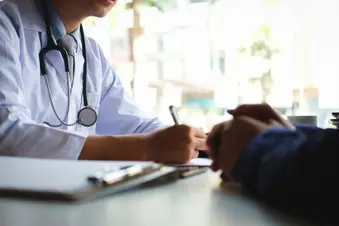 photo of doctor patient close up
