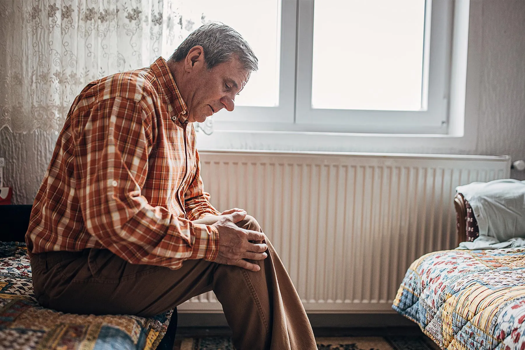 photo of Senior man has knee pain