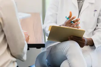 photo of close up of doctor patient