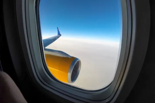 photo of view from airplane window