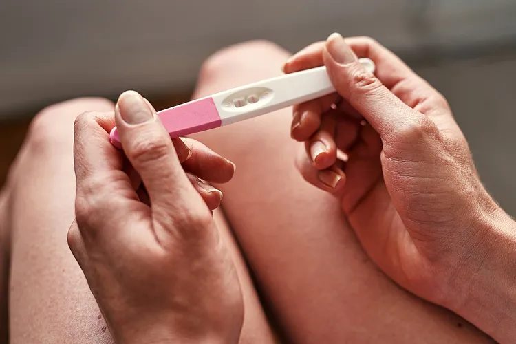 At-home pregnancy tests check your pee for a hormone called human chorionic gonadotropin (HCG). (Photo Credit: iStock / Getty Images)