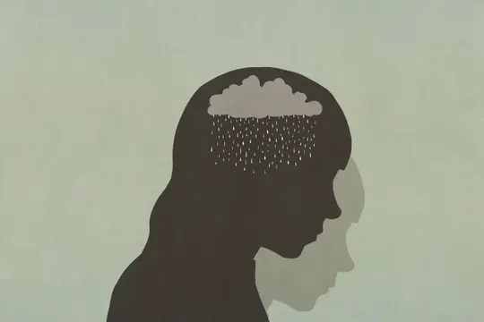 illustration of depressed woman 