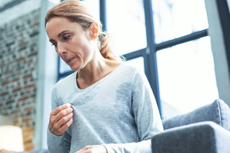 photo of Woman having hot flash