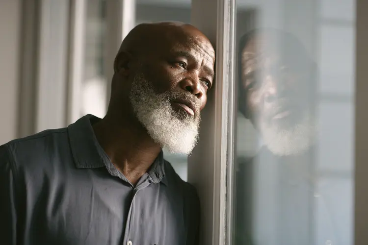 photo of senior man with depression