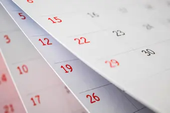 photo of calendar pages flipping
