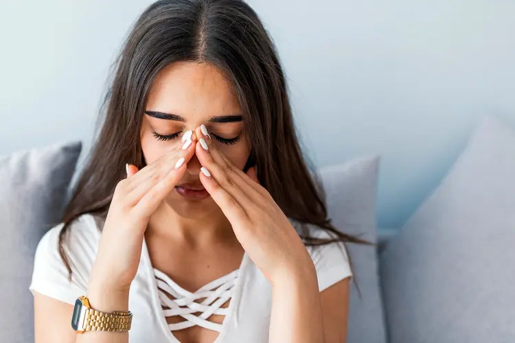 photo of experiencing sinus pain