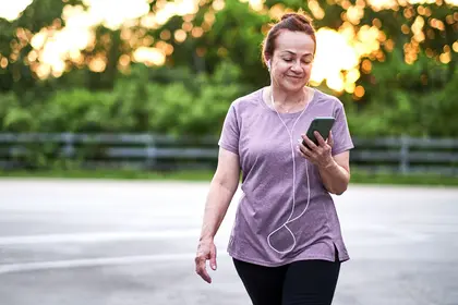 photo of older woman walking