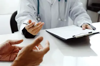 photo of doctor patient close up