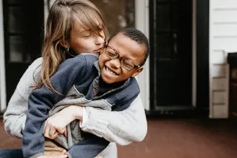 photo of mother playing with son