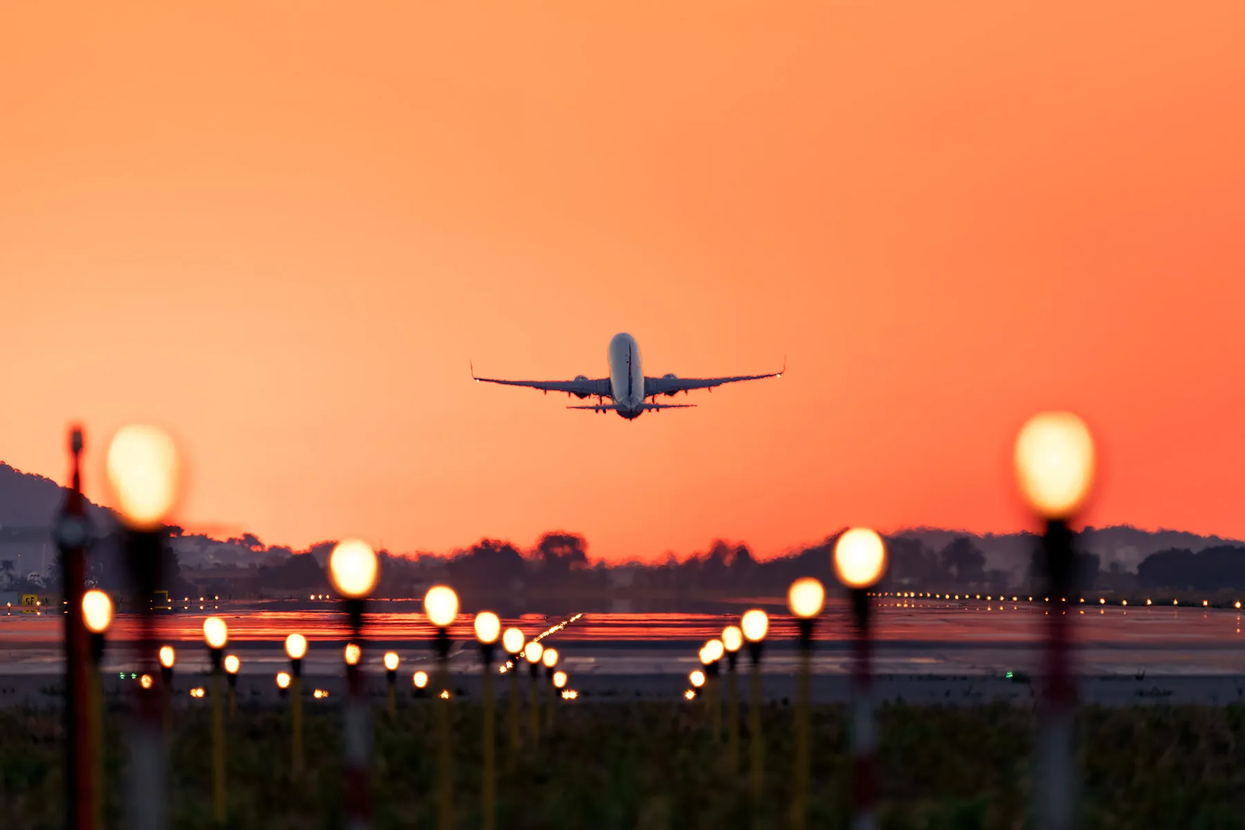 photo of airplane taking off