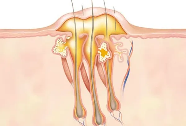 Illustration of carbuncle