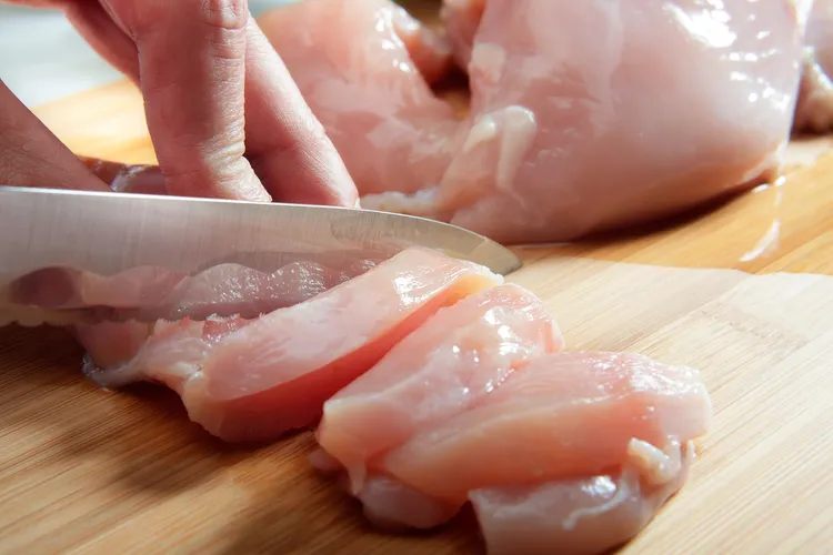 photo of chicken on cutting board