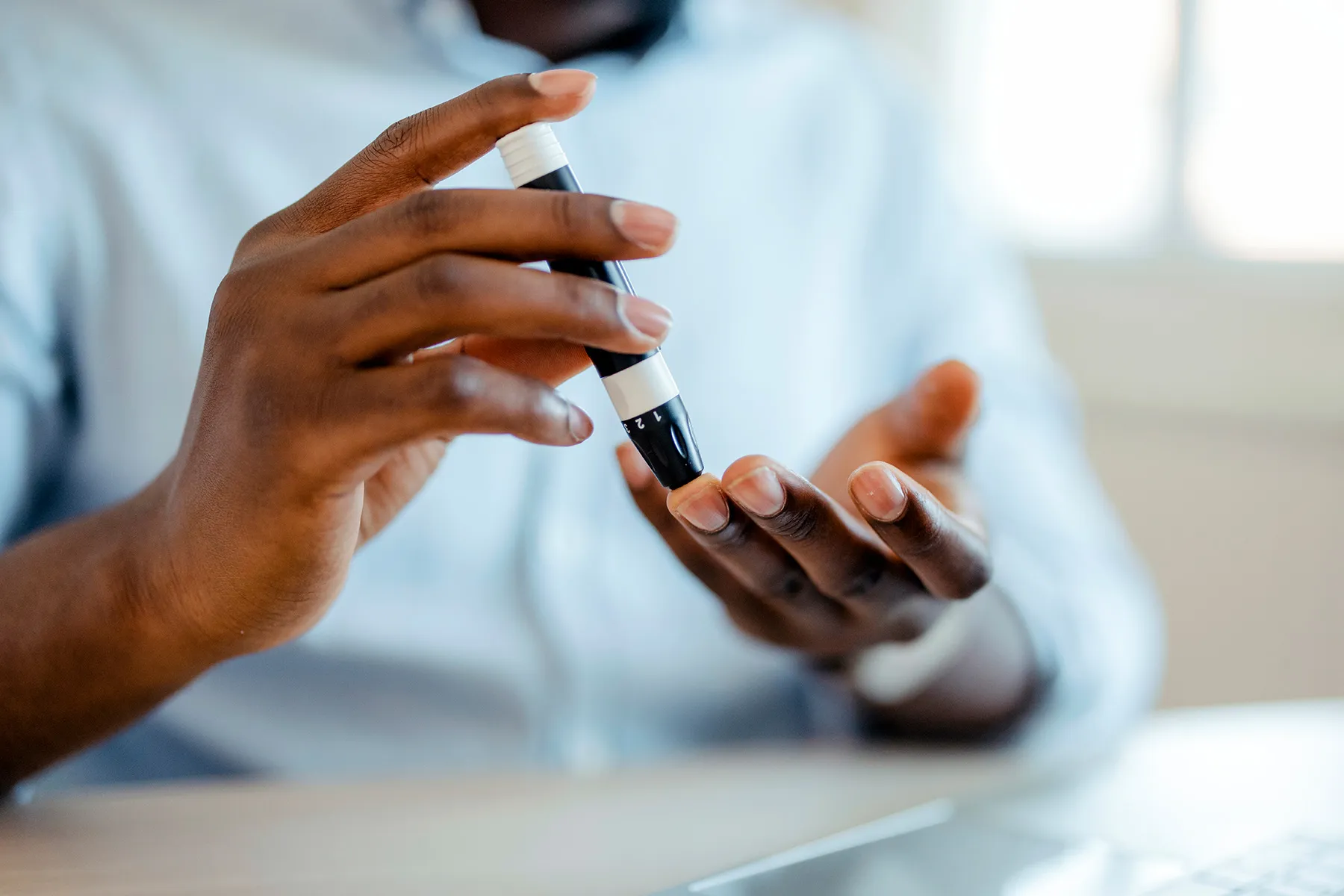 photo of blood glucose test