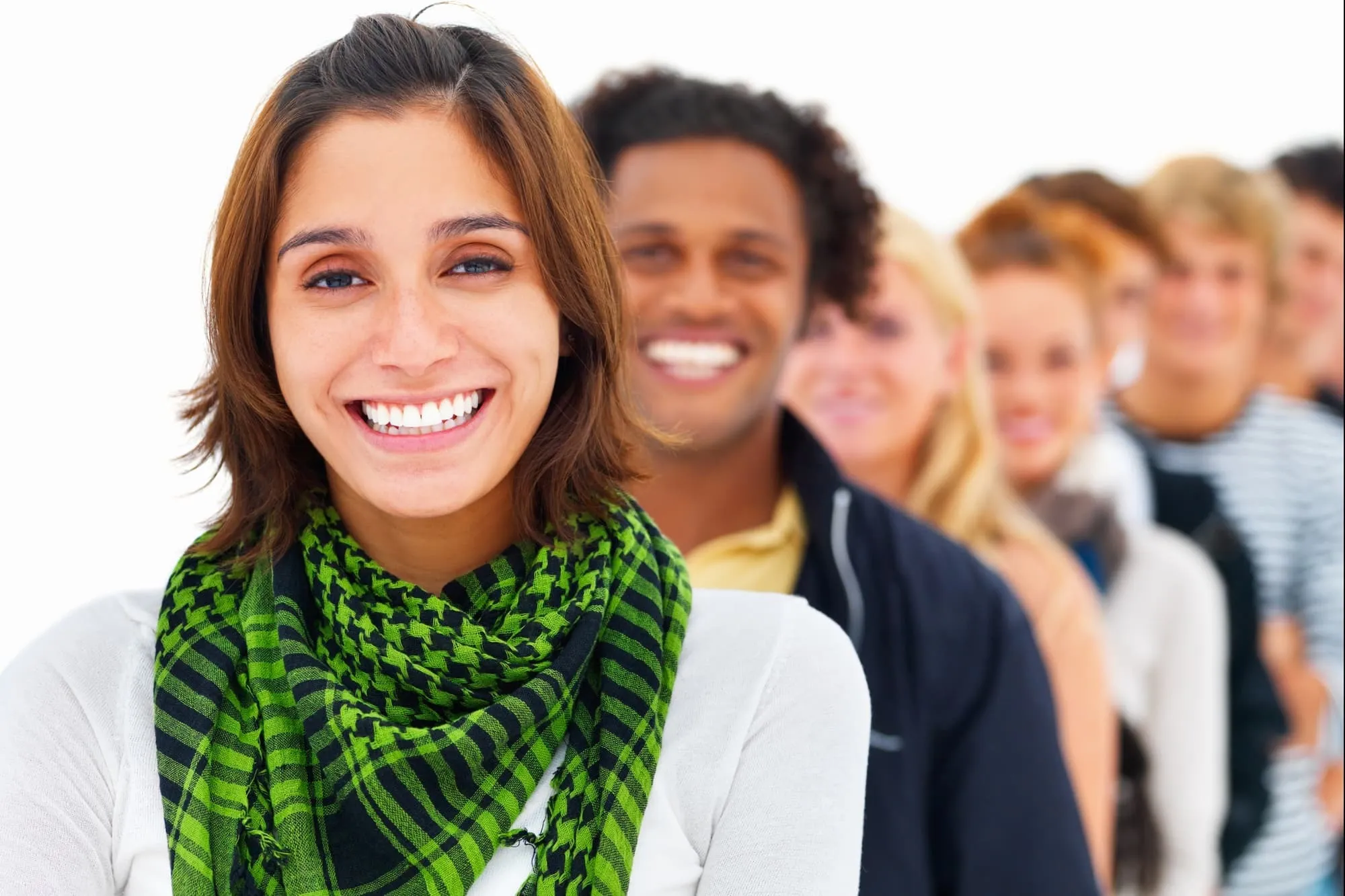 photo of row of people smiling