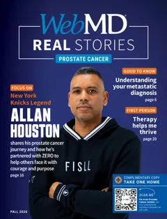Prostate Cancer cover featuring Allan Houston, a portrait of the former New York Knicks player with headlines about metastati